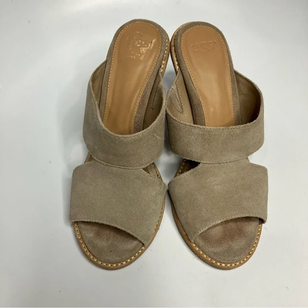 UGG Women’s Celia slide‎ sandals with stacked heel size 7